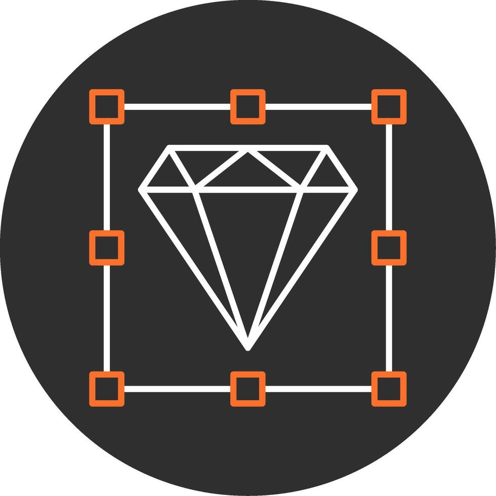 diamant blauw gevulde icoon vector