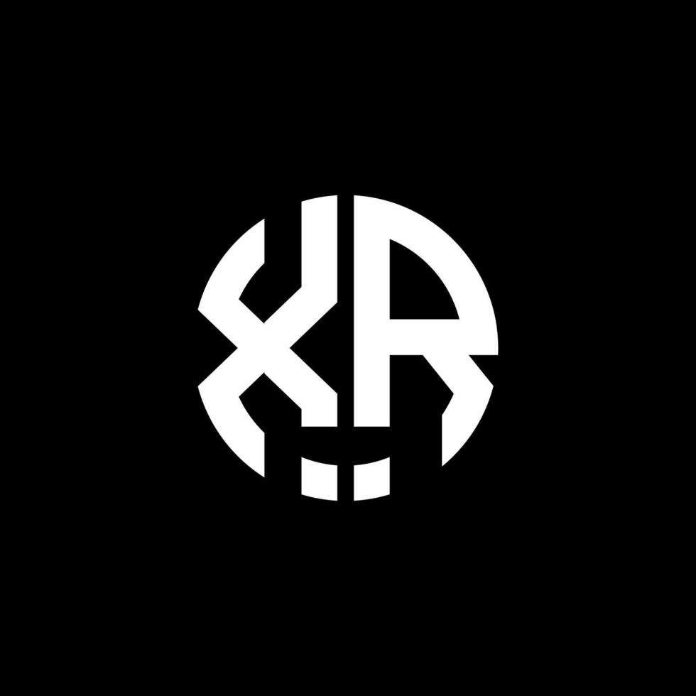 xr monogram logo cirkel lint stijl ontwerpsjabloon vector