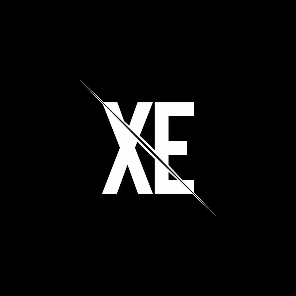 xe logo monogram met slash-stijl ontwerpsjabloon vector