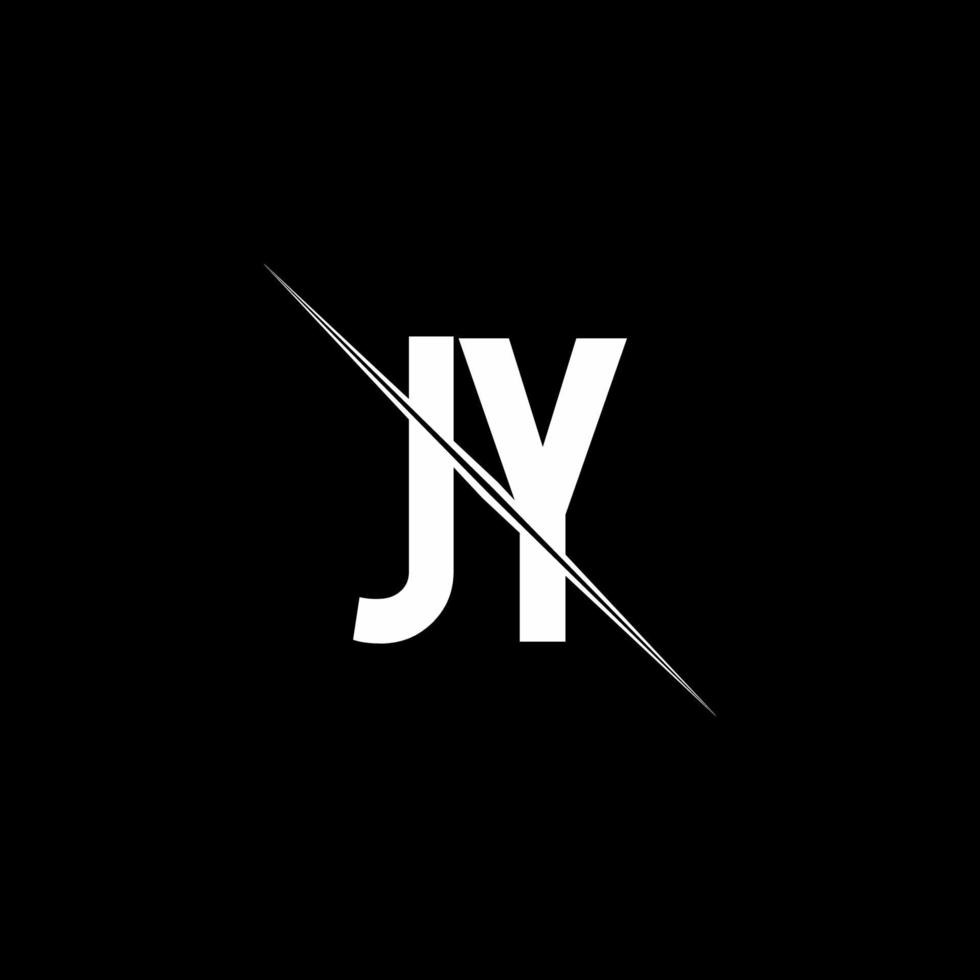 jy-logo-monogram met ontwerpsjabloon in schuine streep vector