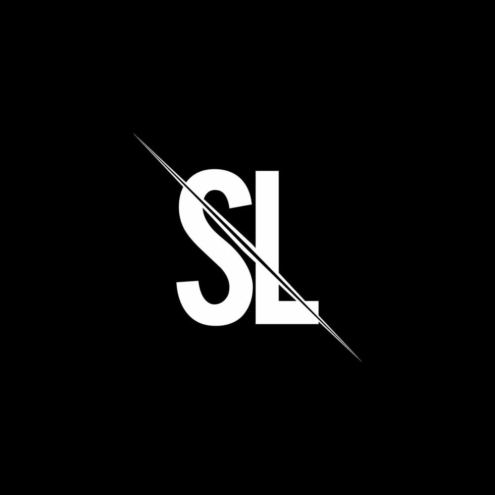 sl-logo-monogram met ontwerpsjabloon in schuine streep vector