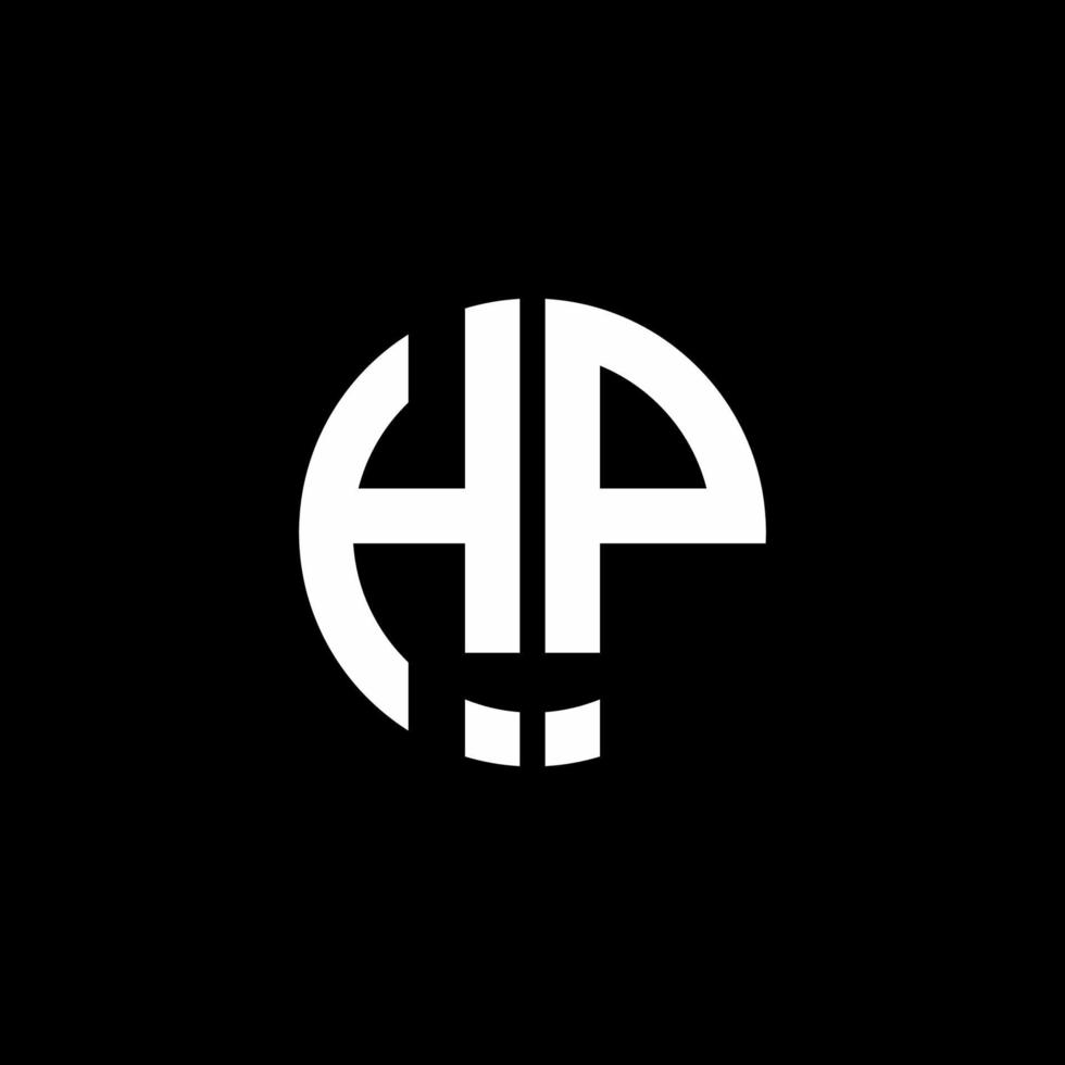 hp monogram logo cirkel lint stijl ontwerpsjabloon vector