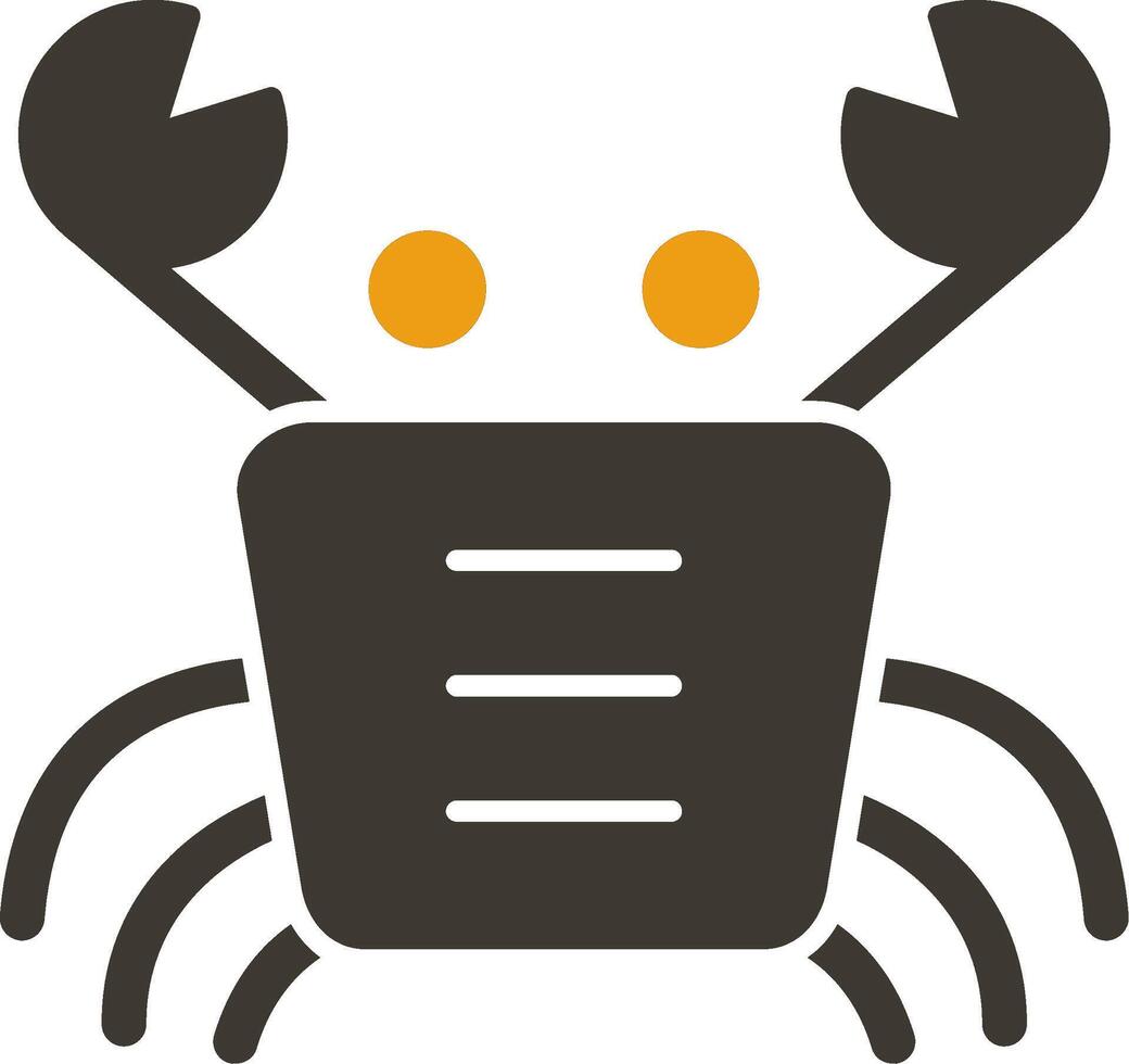 krab glyph twee kleur icoon vector