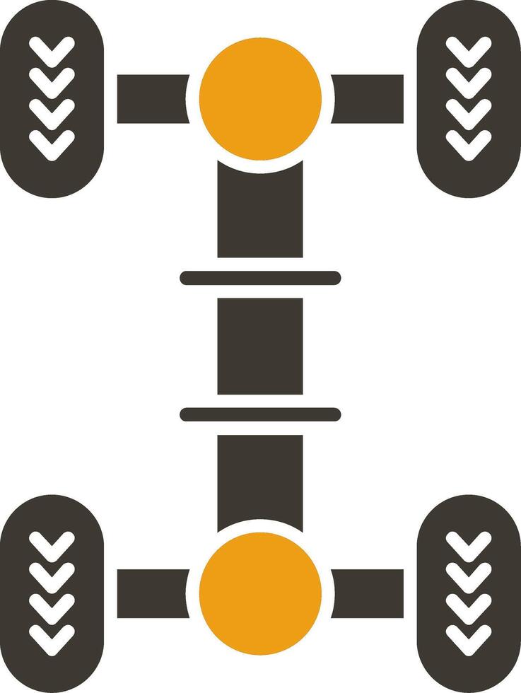 chassis glyph twee kleur icoon vector