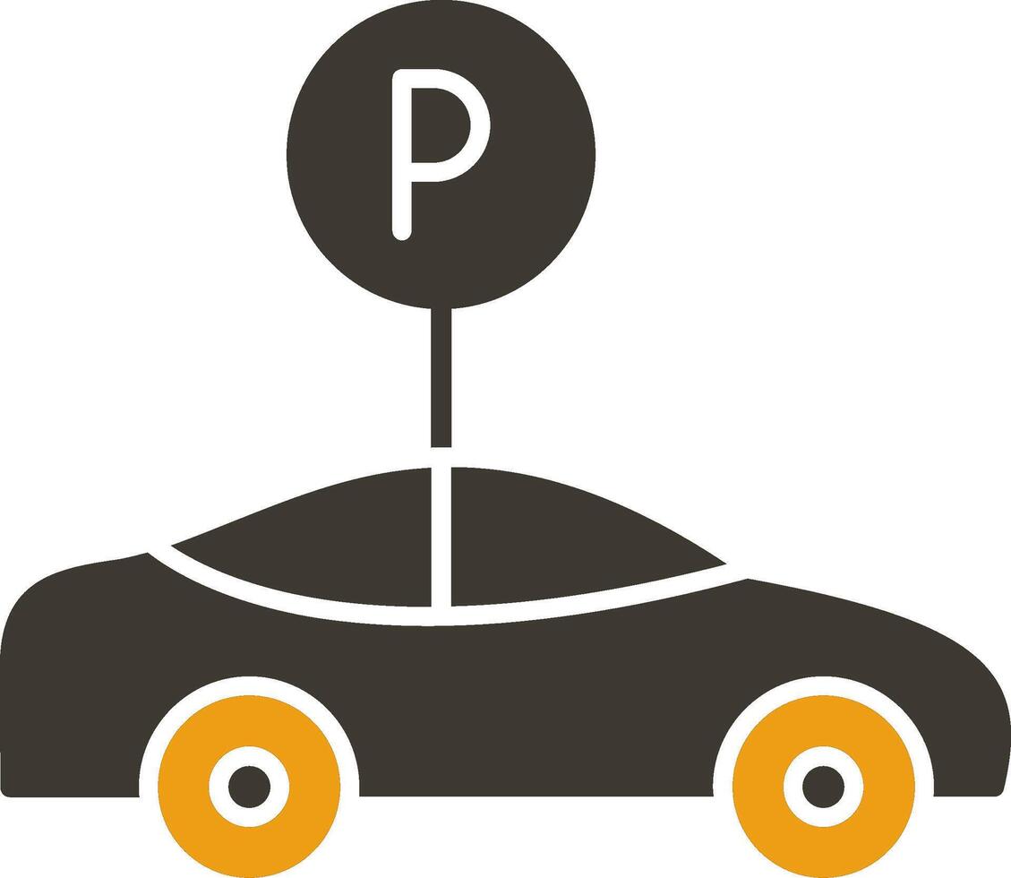 parkeren glyph twee kleur icoon vector