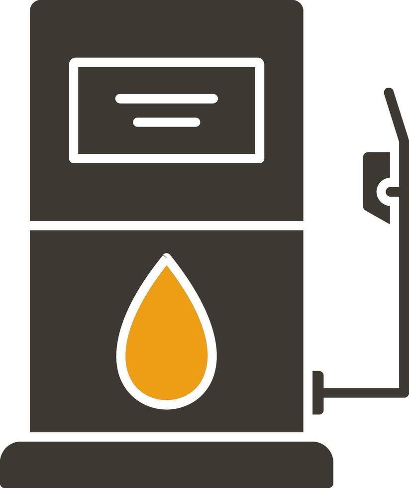 gas- station glyph twee kleur icoon vector