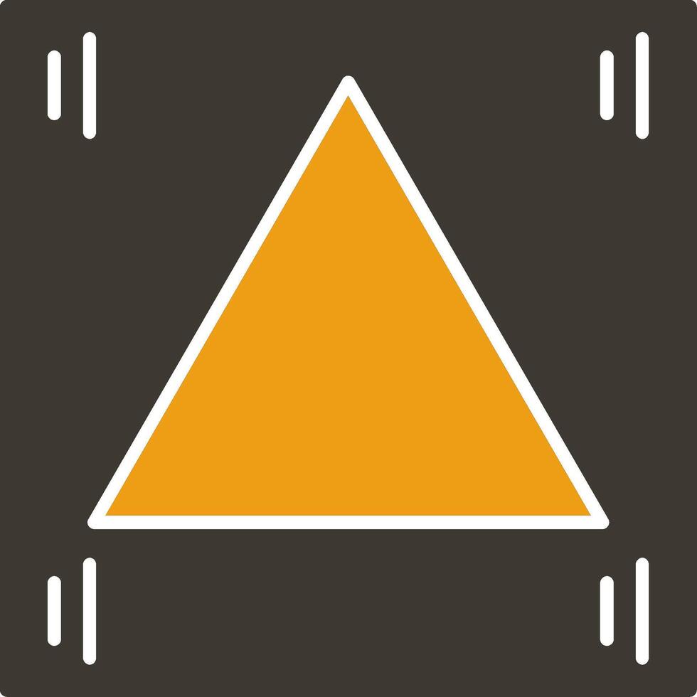 driehoek glyph twee kleur icoon vector