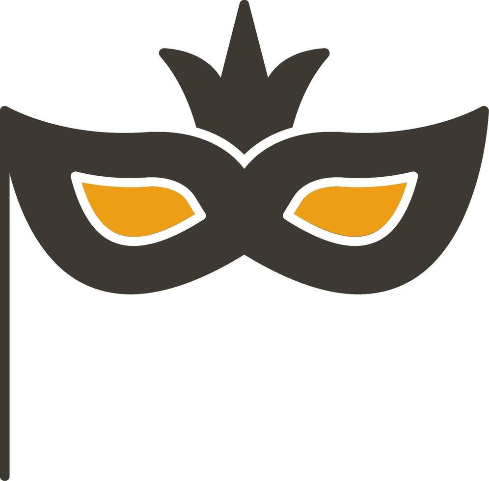 carnaval masker glyph twee kleur icoon vector
