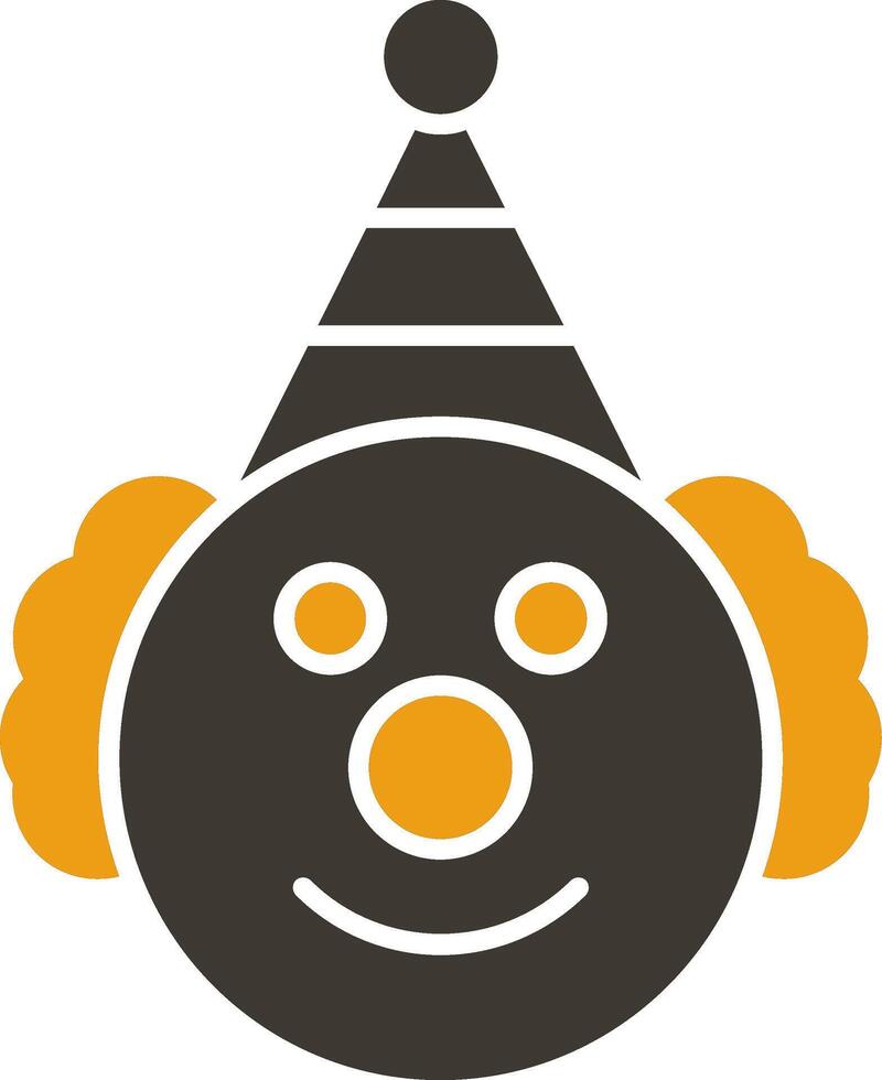 clown glyph twee kleur icoon vector