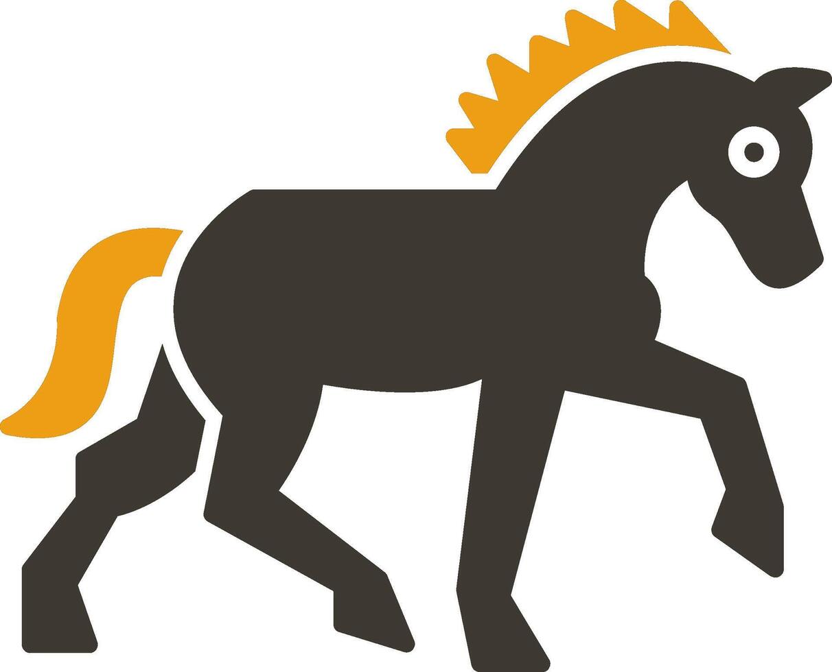 paard glyph twee kleur icoon vector