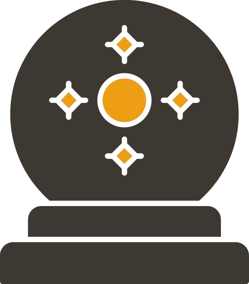 fortuin teller glyph twee kleur icoon vector