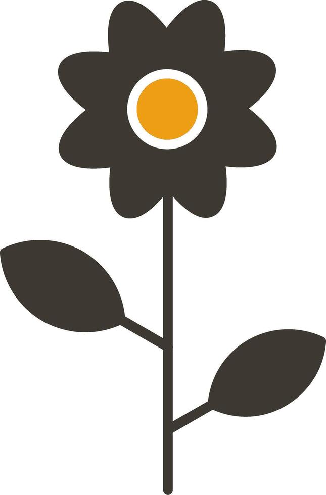 bloemen glyph twee kleur icoon vector