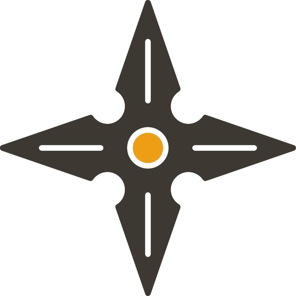 shuriken glyph twee kleur icoon vector