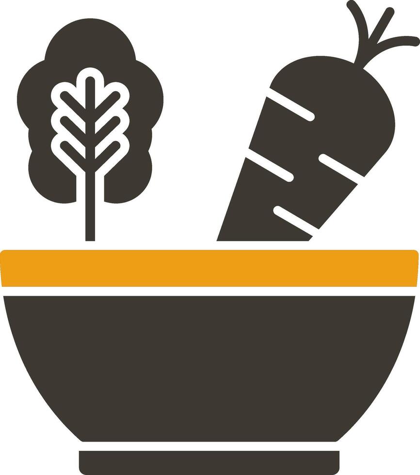 salade glyph twee kleur icoon vector