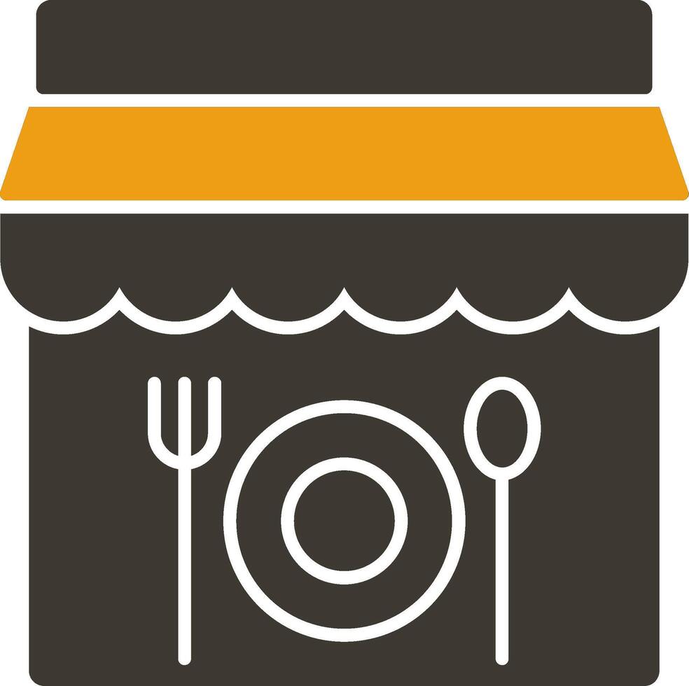 restaurant glyph twee kleur icoon vector