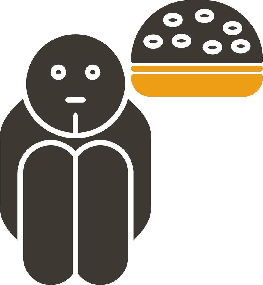 honger glyph twee kleur icoon vector