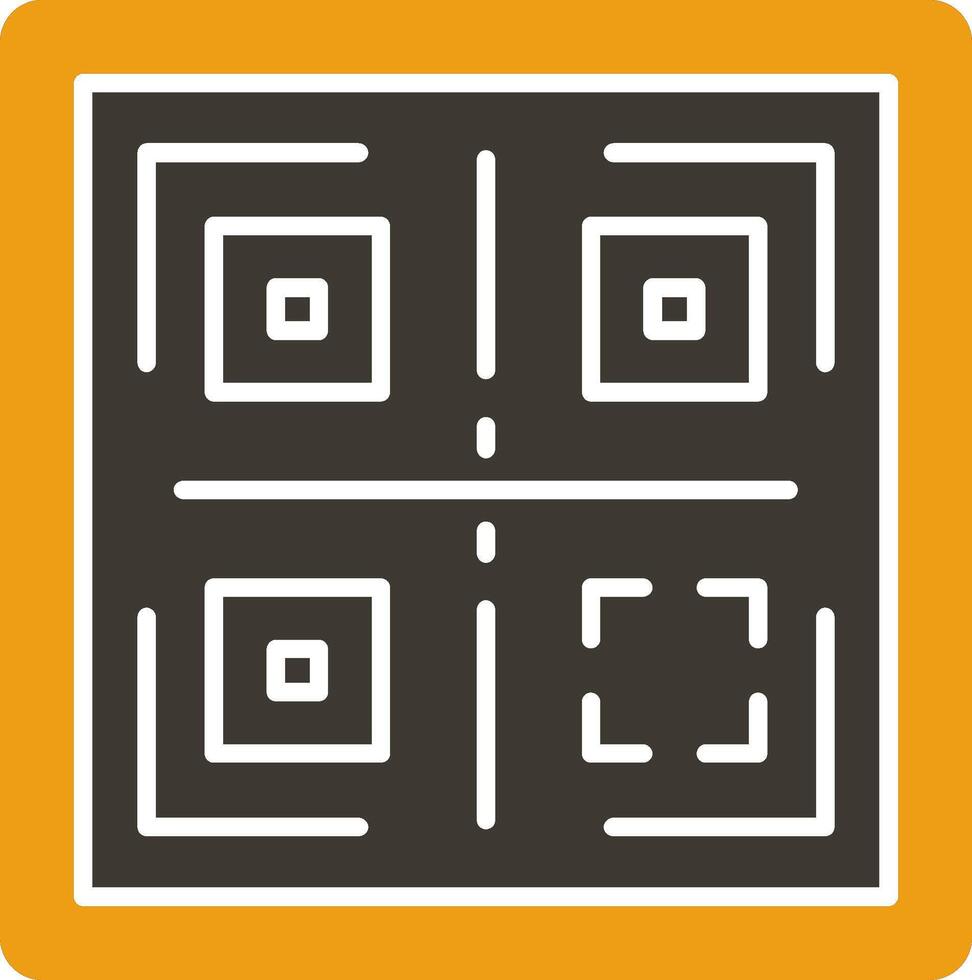 qr glyph twee kleur icoon vector