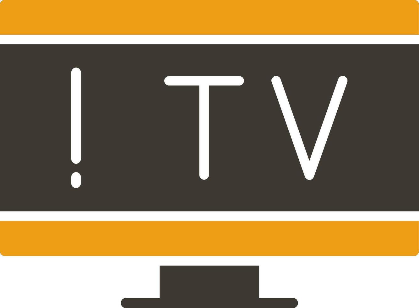 TV glyph twee kleur icoon vector