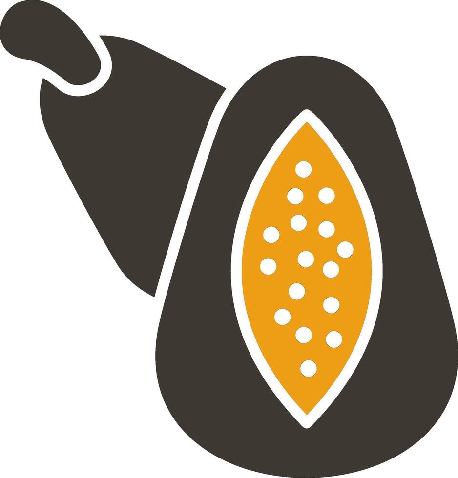 pawpaw glyph twee kleur icoon vector