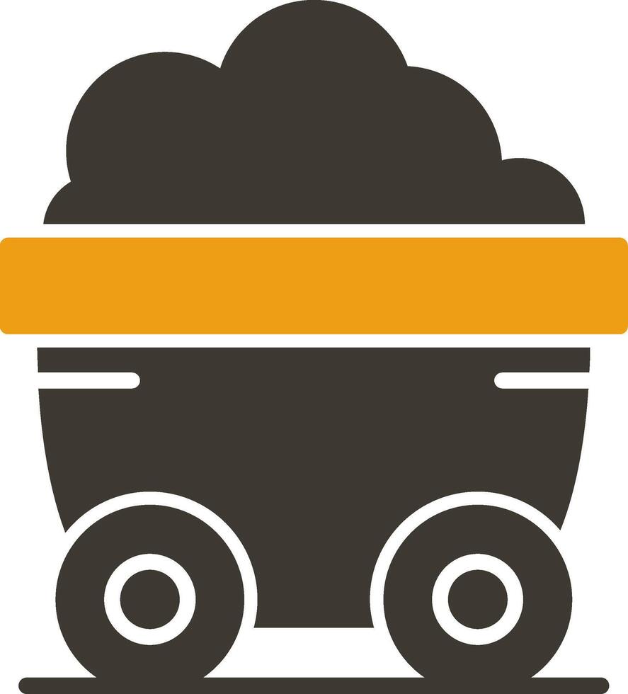 wagon glyph twee kleur icoon vector