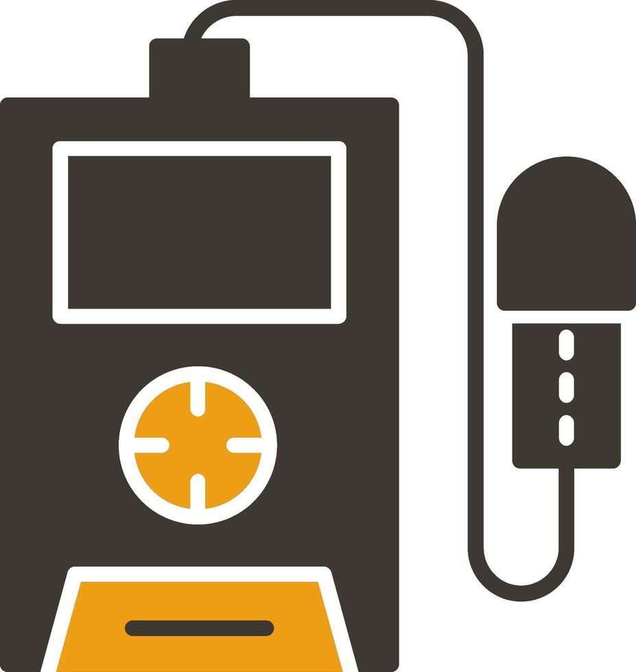 straling detector glyph twee kleur icoon vector