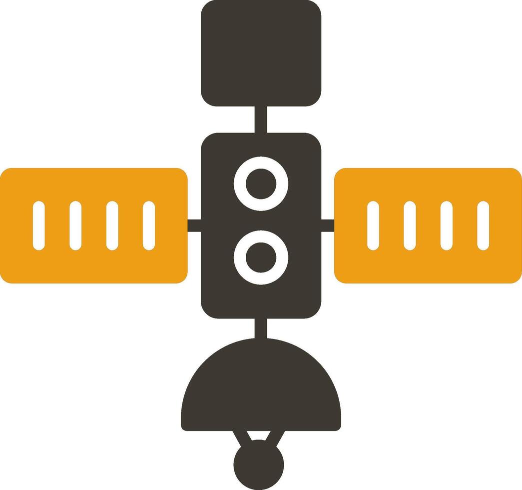 satelliet glyph twee kleur icoon vector