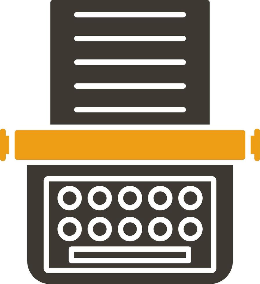 schrijfmachine glyph twee kleur icoon vector