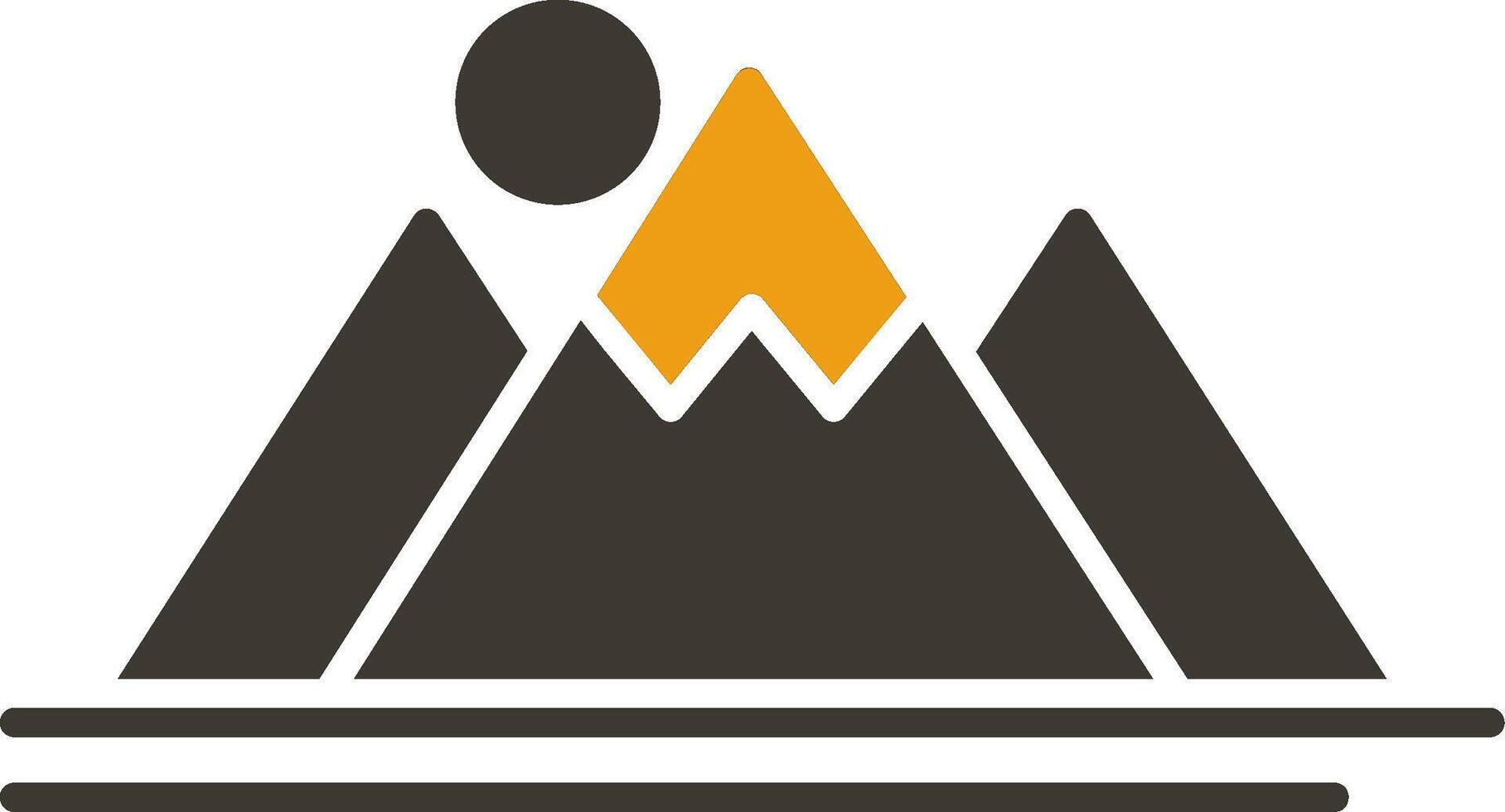berg glyph twee kleur icoon vector