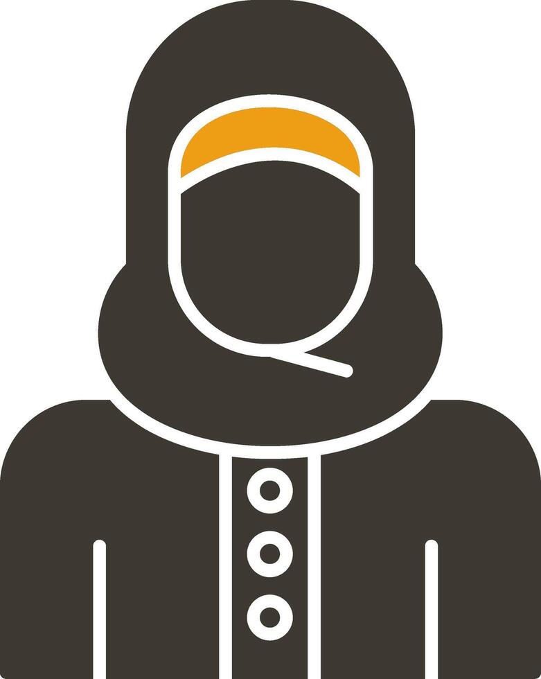 Islamitisch vrouw glyph twee kleur icoon vector