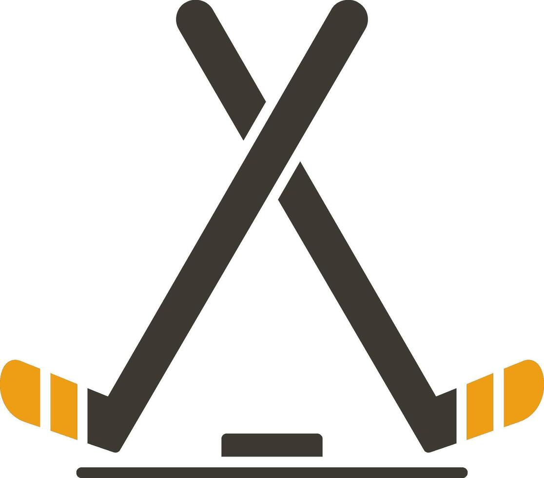 ijs hockey glyph twee kleur icoon vector