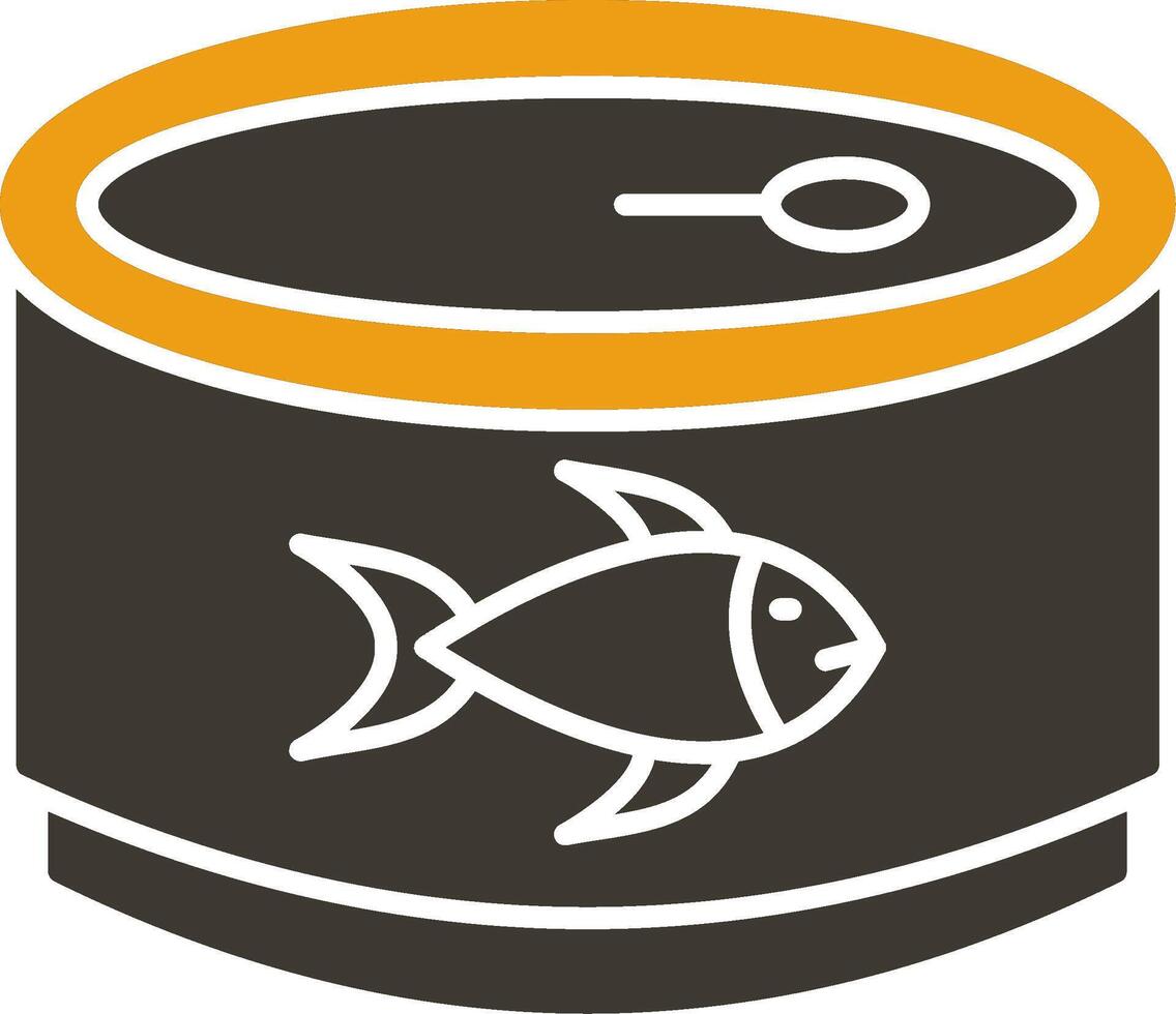 tonijn glyph twee kleur icoon vector
