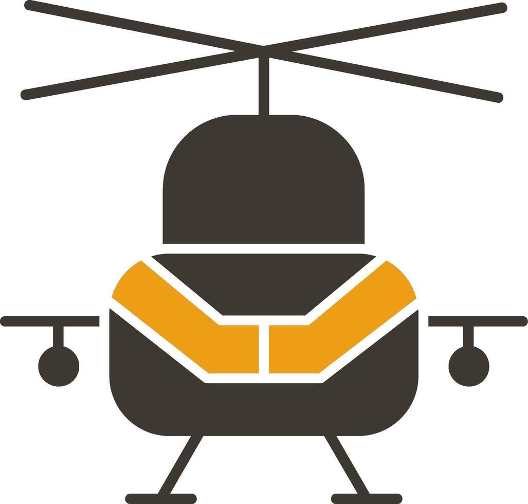 leger helikopter glyph twee kleur icoon vector