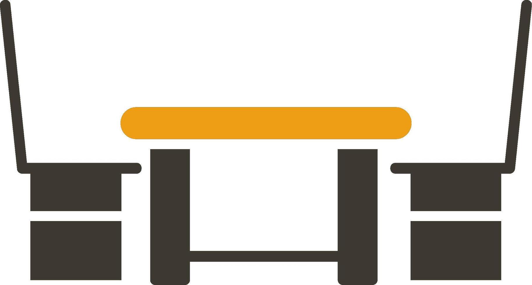 dining tafel glyph twee kleur icoon vector