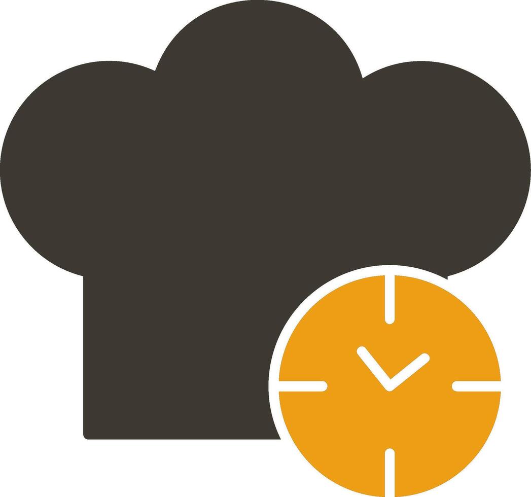 keuken timer glyph twee kleur icoon vector