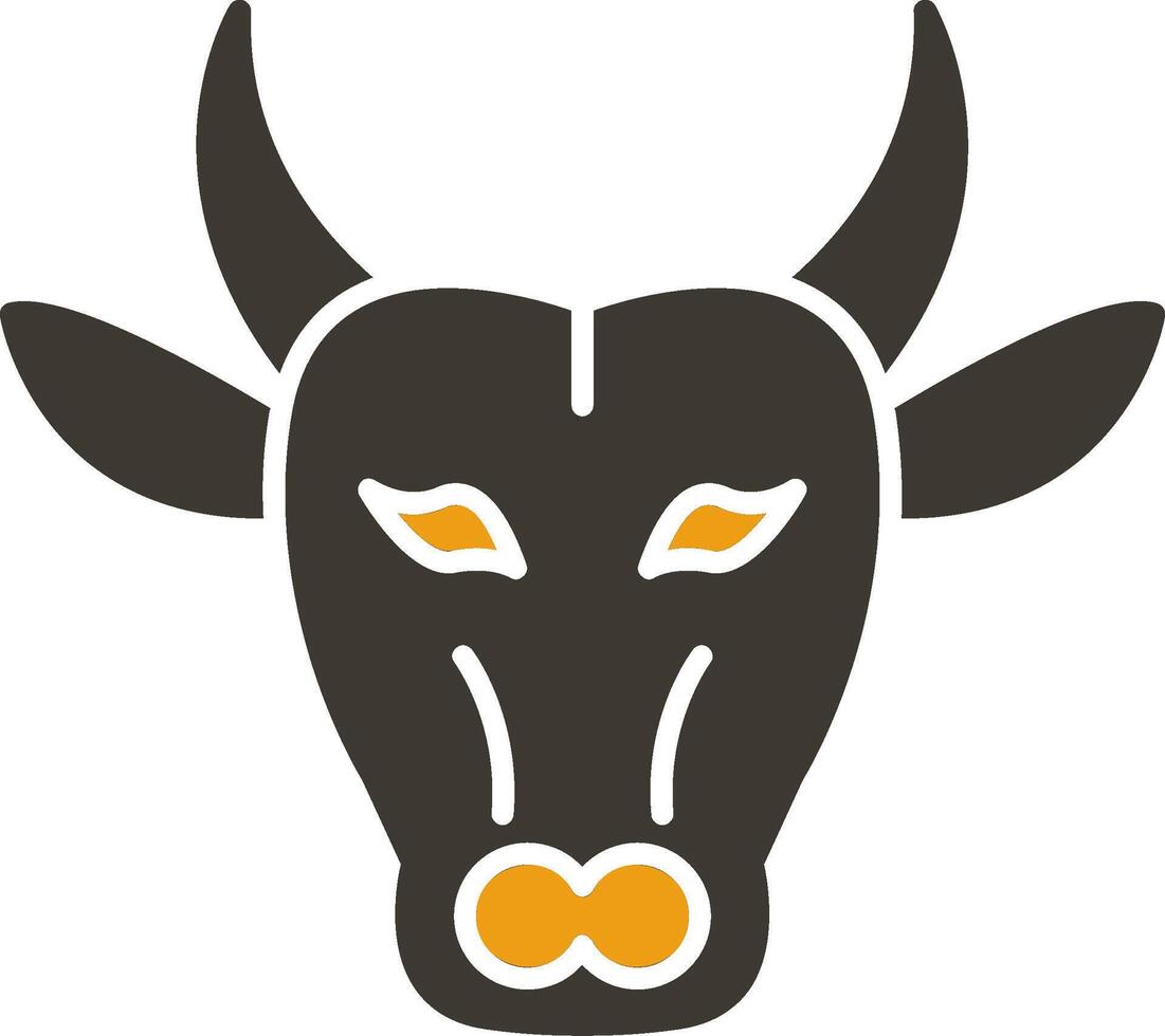 buffel glyph twee kleur icoon vector