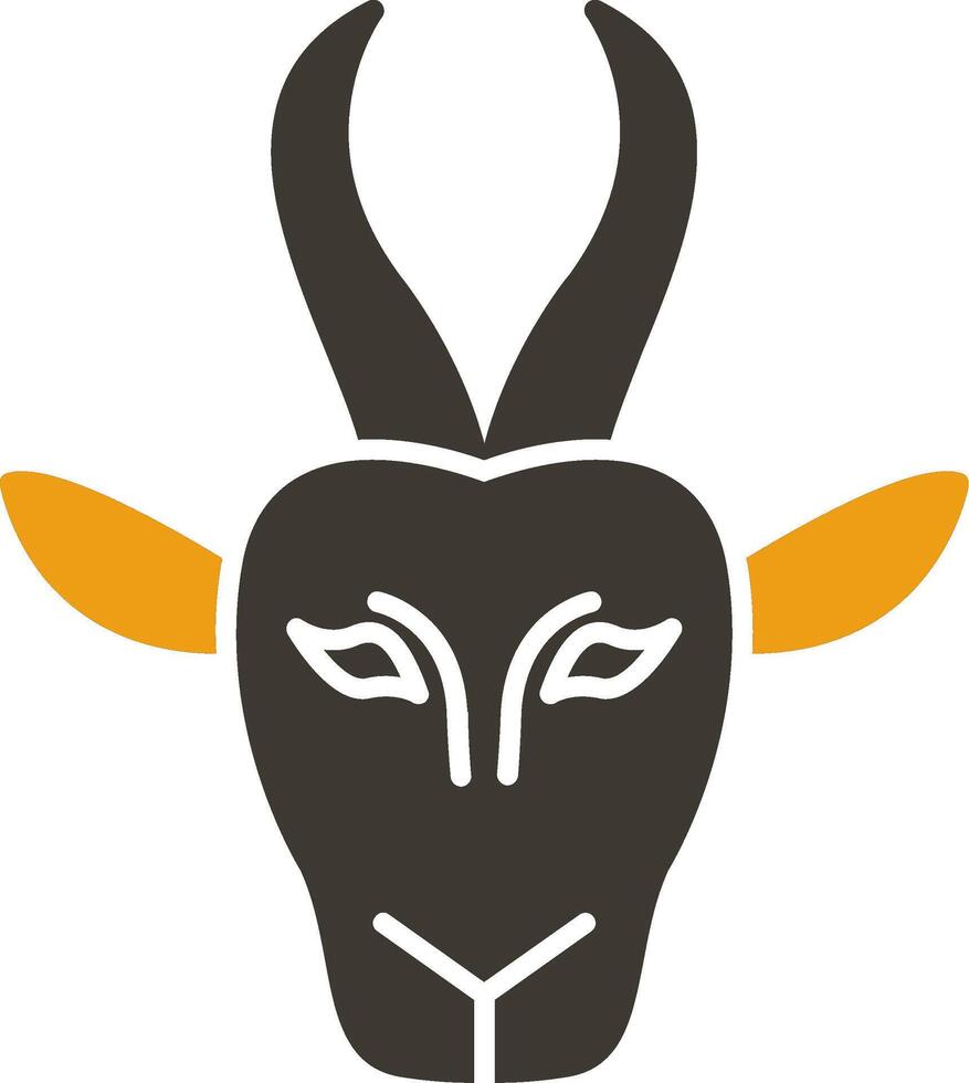 gazelle glyph twee kleur icoon vector