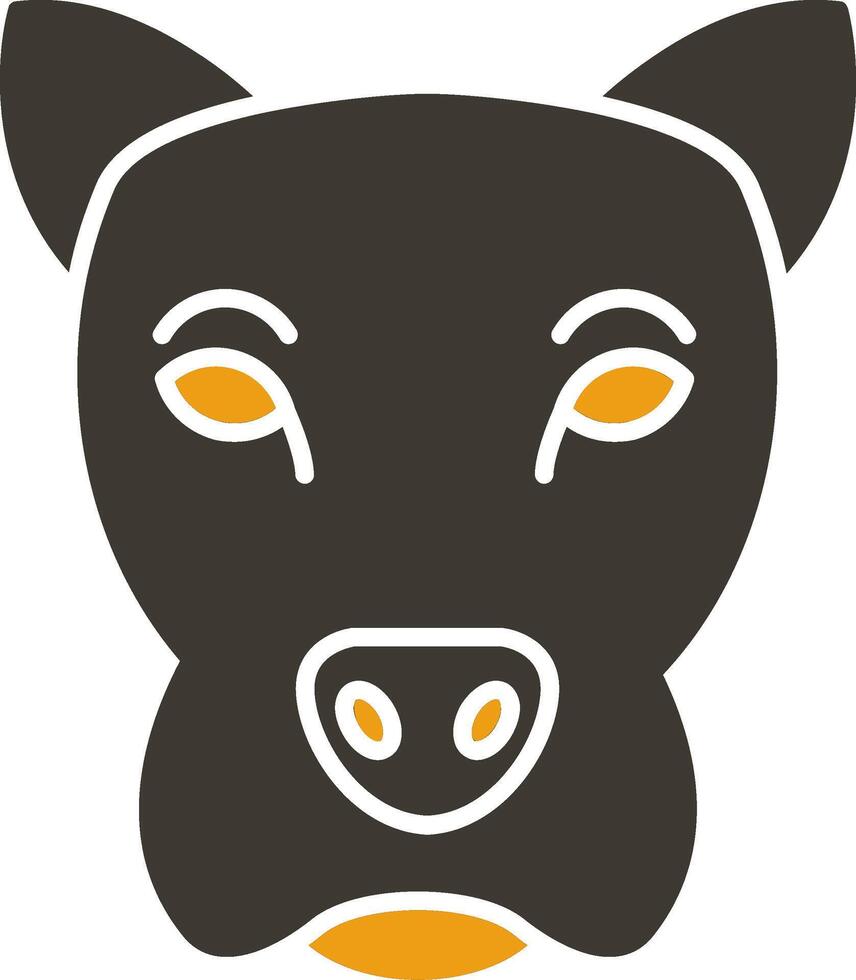 hond glyph twee kleur icoon vector