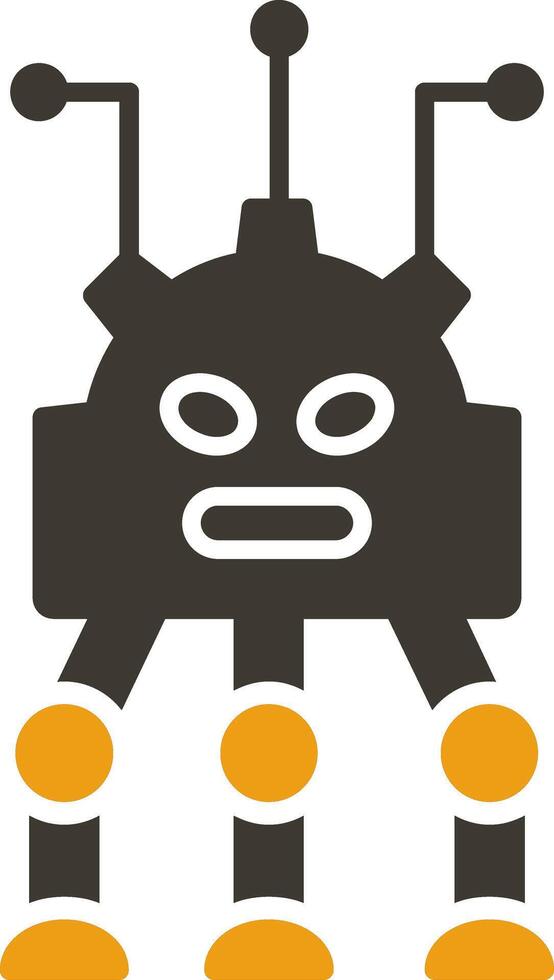 robotica glyph twee kleur icoon vector