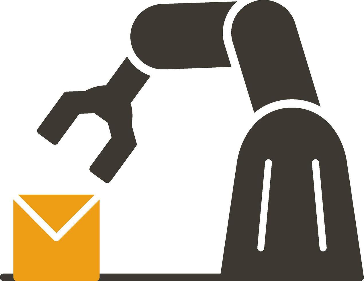 robot arm glyph twee kleur icoon vector