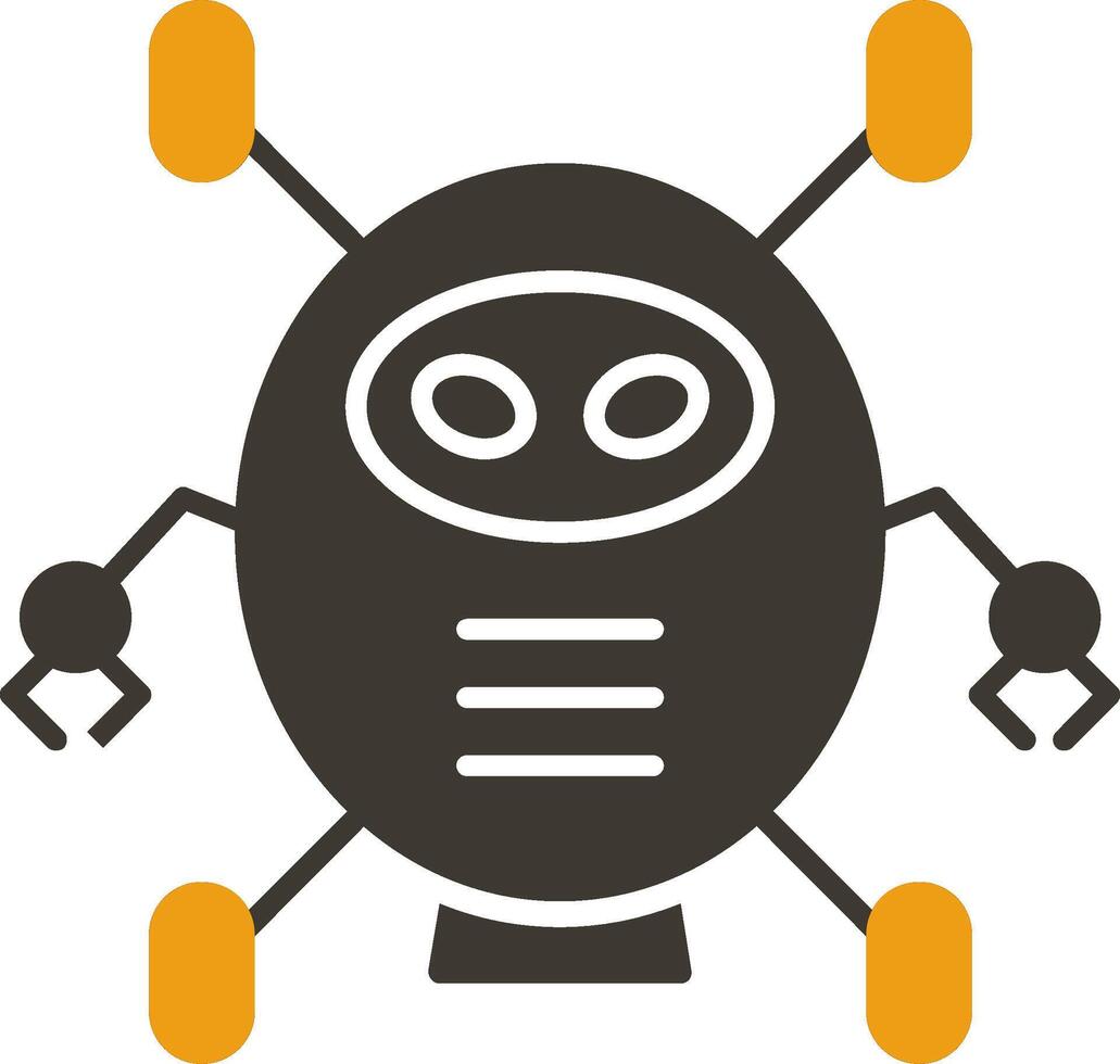 robotica glyph twee kleur icoon vector