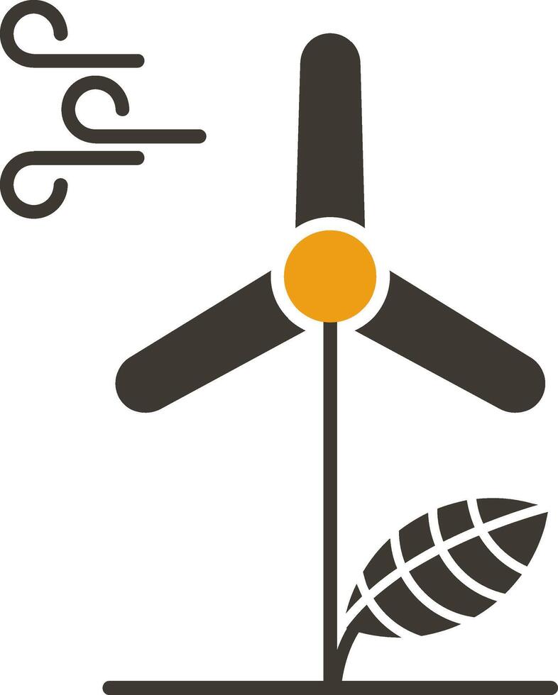 wind energie glyph twee kleur icoon vector