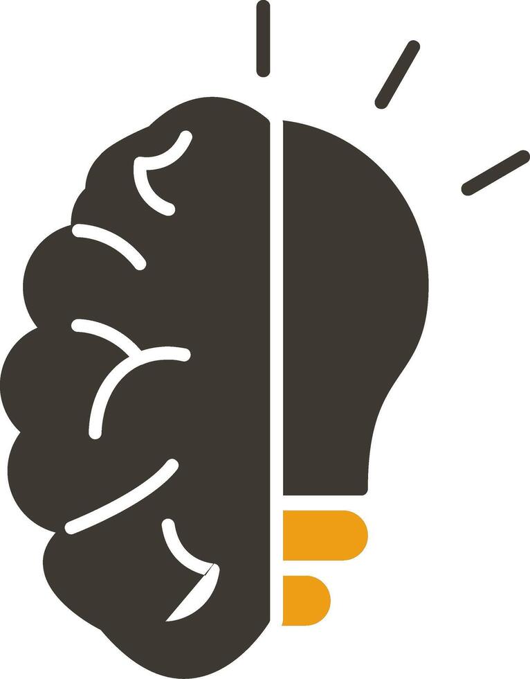 brainstorm glyph twee kleur icoon vector