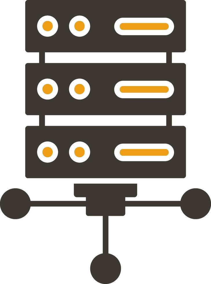 server glyph twee kleur icoon vector