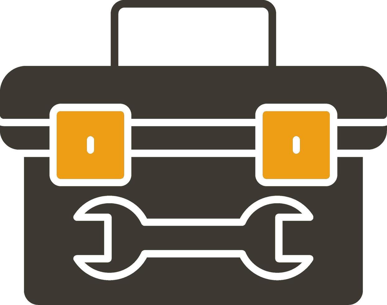 gereedschap doos glyph twee kleur icoon vector