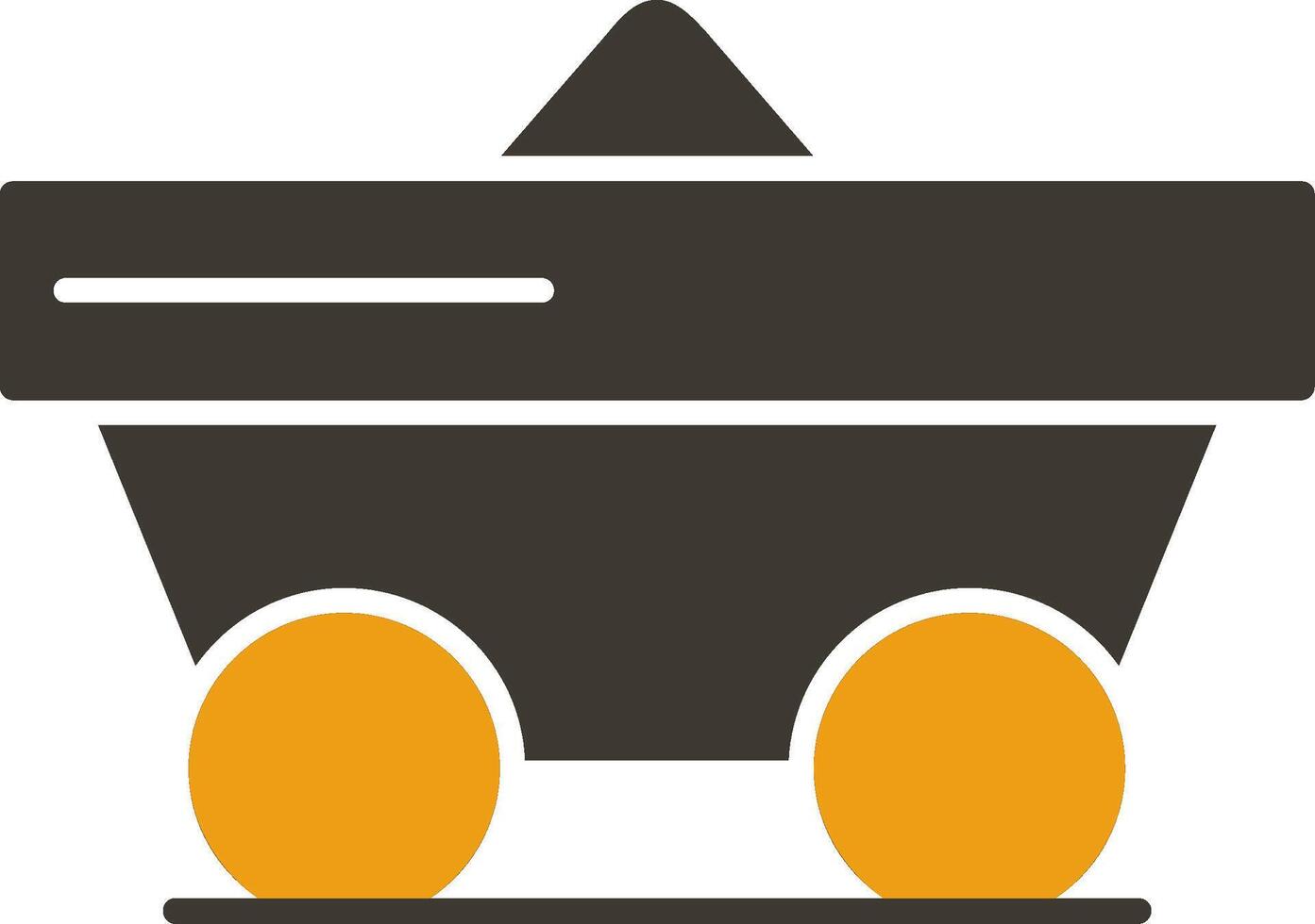 trolley glyph twee kleur icoon vector