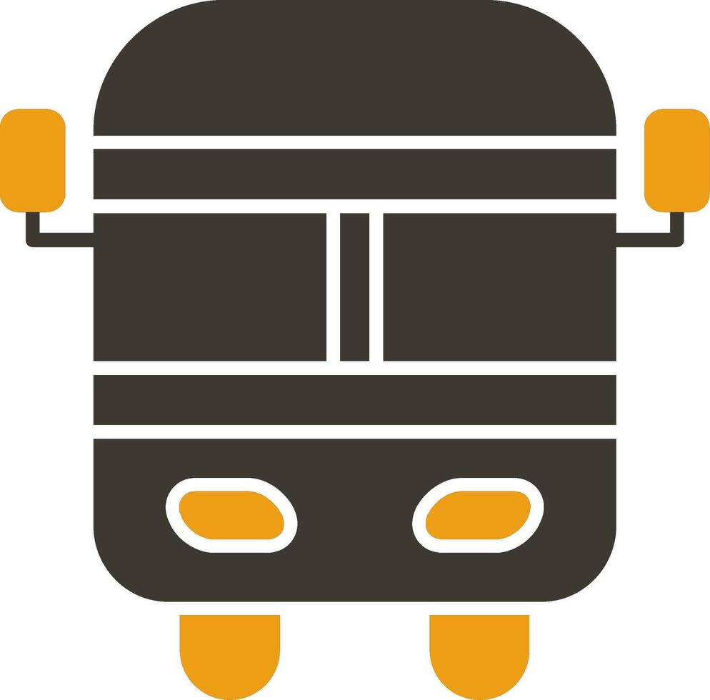 school- bus glyph twee kleur icoon vector