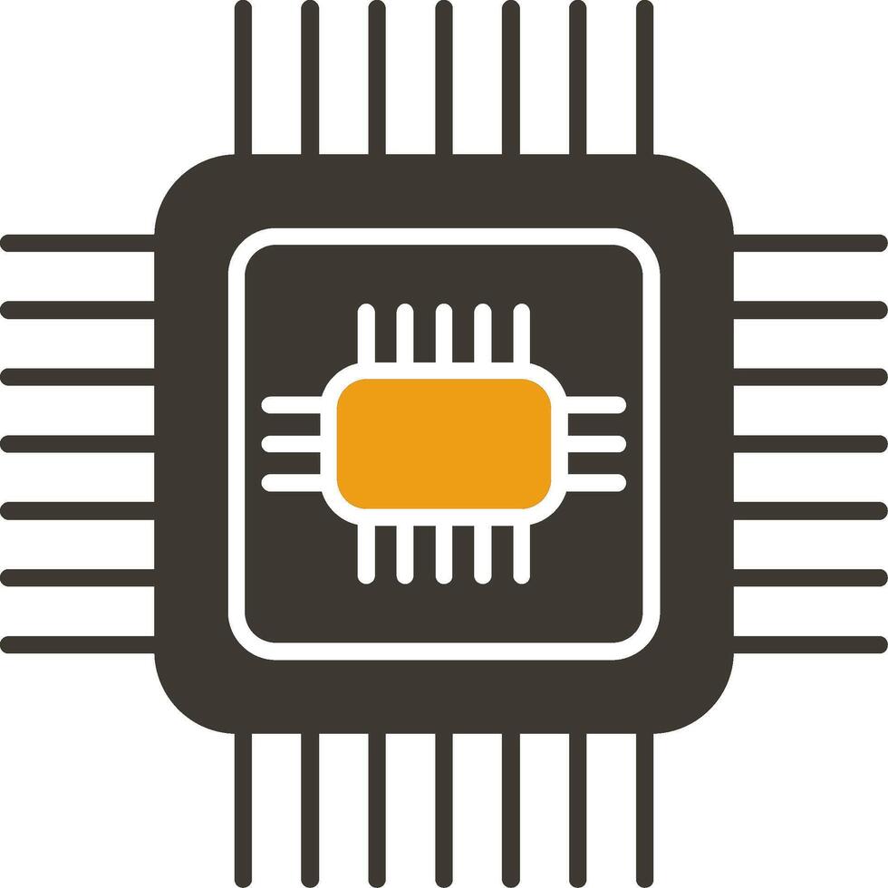 CPU glyph twee kleur icoon vector