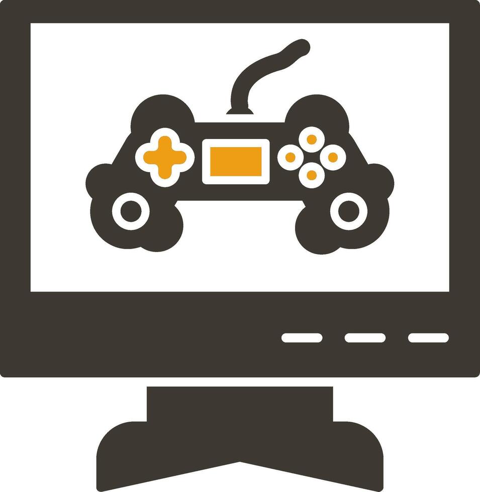 ruimte gaming glyph twee kleur icoon vector