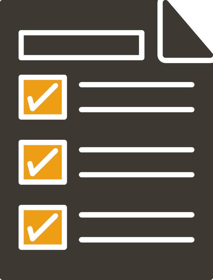 checklist glyph twee kleur icoon vector