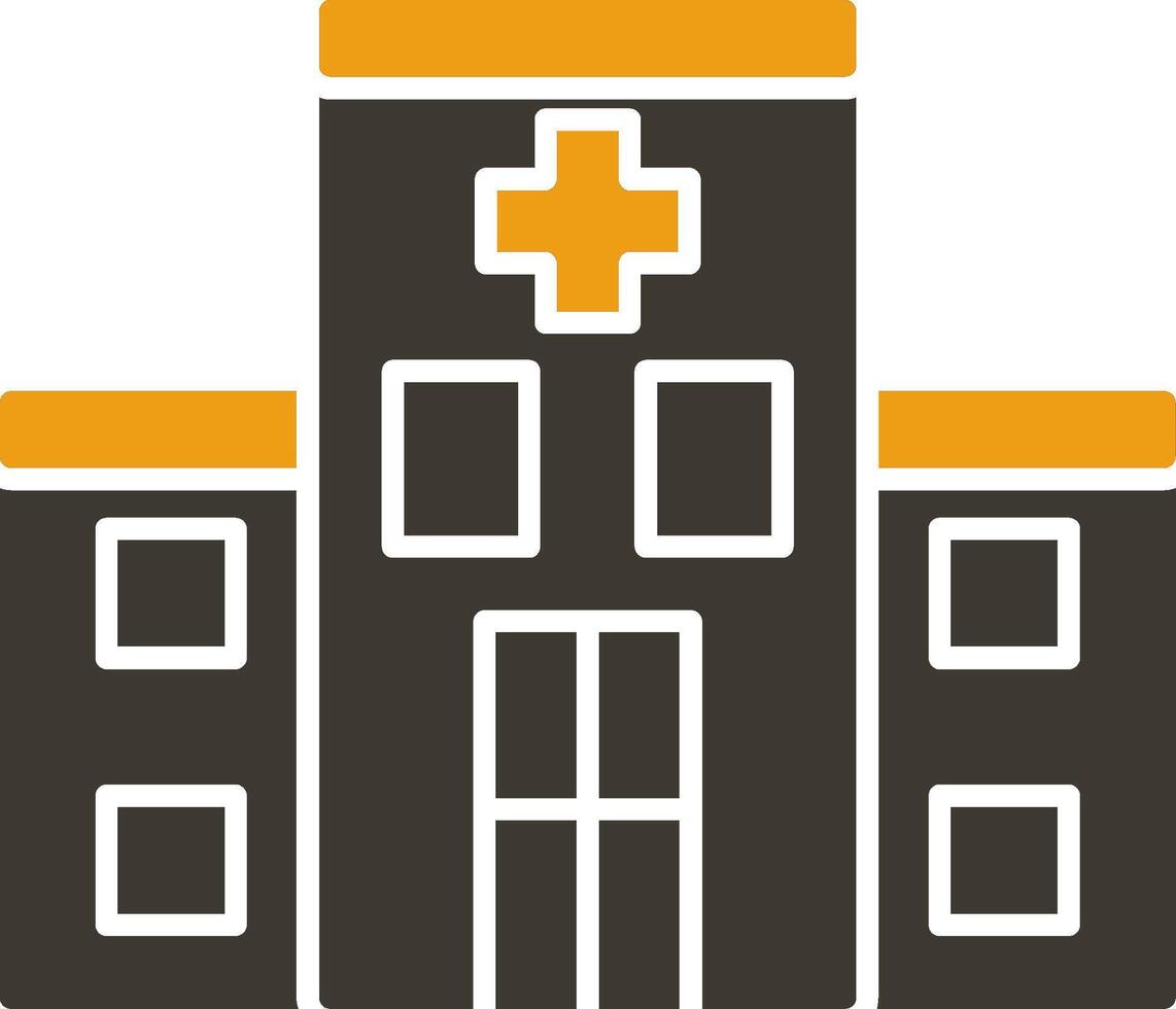 ziekenhuis glyph twee kleur icoon vector